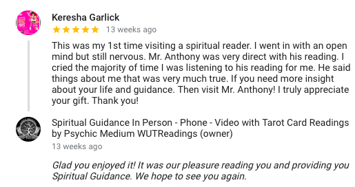 Tarot Card Reading Reviews for WUTReading / AGH8. Explore Spiritual Guidance.