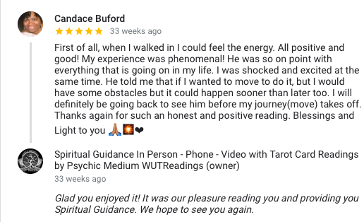 Tarot Card Reading Reviews for WUTReading / AGH8. Explore Spiritual Guidance.
